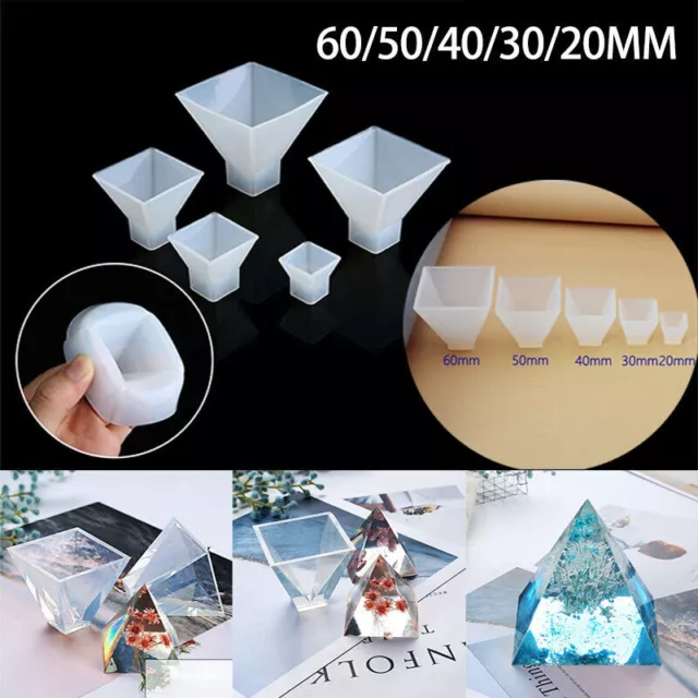 Pyramid Silicone Mold Epoxy Resin Jewelry Making Mould Pendant Craft DIY Supply