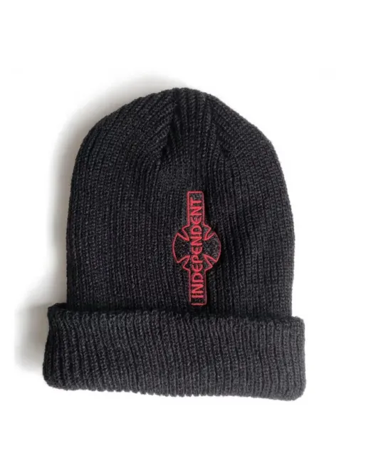 Vintage Independent Trucks Co Skateboarding Unisex Black Bar Logo Beanie New