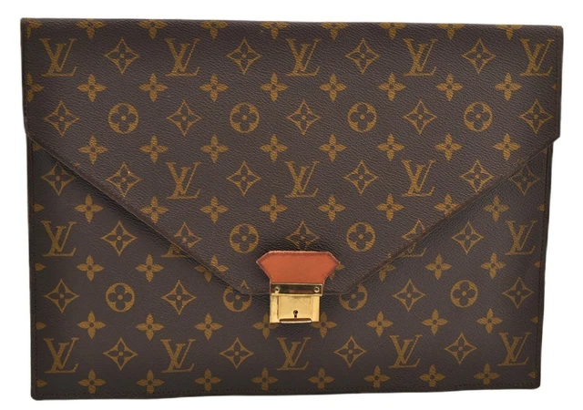 Authentic Louis Vuitton Monogram Poche Plate M53522 Clutch Documents Case 4136F