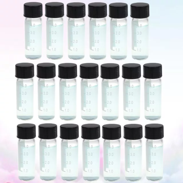 20 Pcs Small Glass Vials with Screw Caps Clear Container Lid