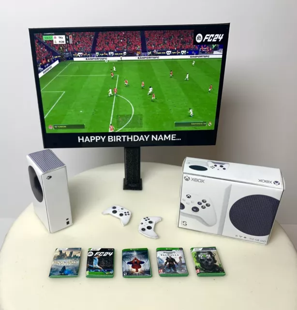 PERSONALISED Xbox Series S FIFA 24 Gamers Cake Topper | Football Birthday Cake
