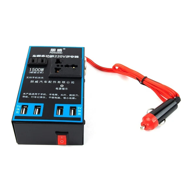 Inverter Auto 1500W 12V/24V A 110V/220V – Convertitore Di Potenza Con Ricarica Veloce Per Camion E Auto - 4