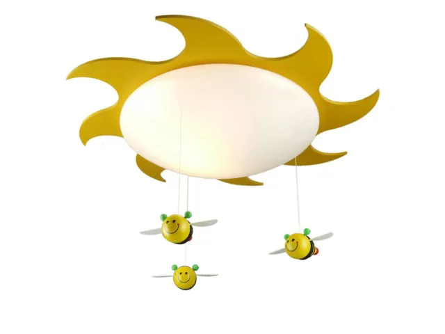 Techo redondo sol + * Abejas - móvil* Lámpara de techo para habitación infantil Ø 53 cm
