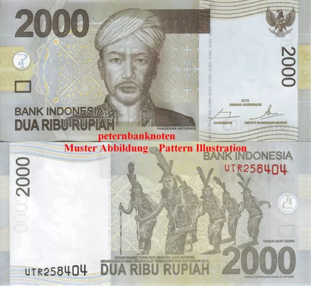 Indonesien / Indonesia  2000 Rupees 2016 Unc. P. 148  648# Kassenfrisch..