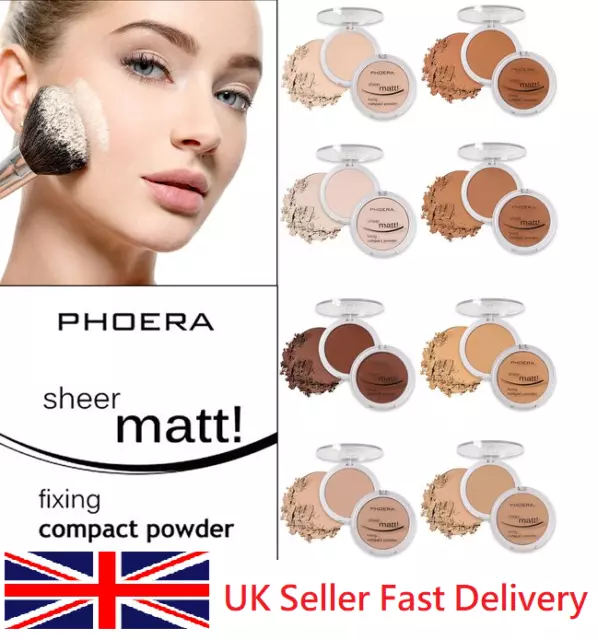 Phoera  Compact Pressed Powder Matte Setting Face Foundation Make Up Base Fixer