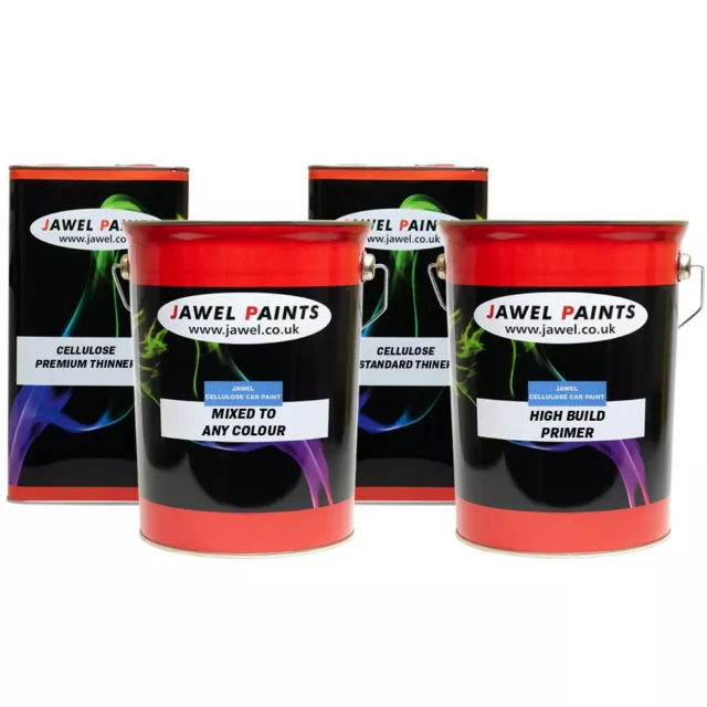 Cellulose Car Paint - Jawel Primer & Thinner SUPER JET BLACK GLOSS 20lt  Kit