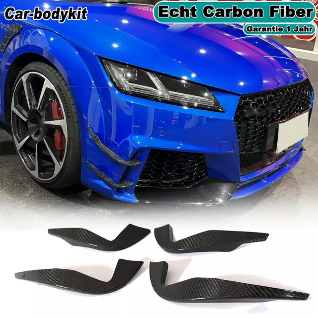 4x Carbon Flaps Flossen Front Wings Spoiler Splitter für Audi TT RS 2016-2018