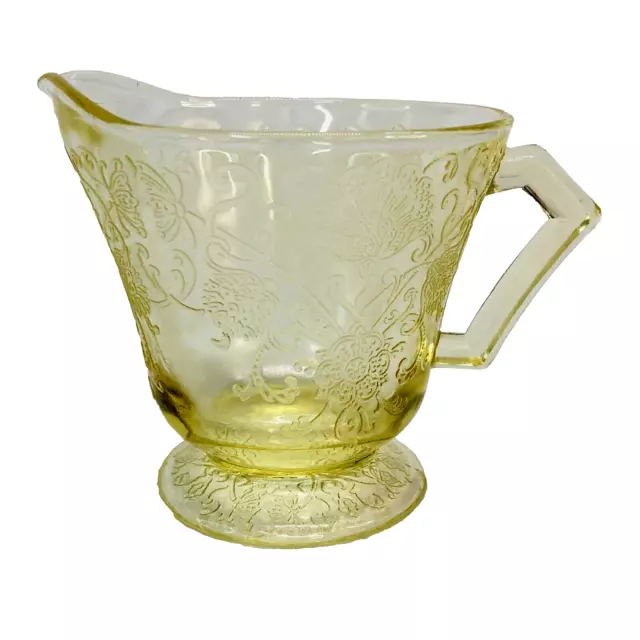 Vintage Depression Glass Hazel Atlas Yellow Florentine No 2 Creamer