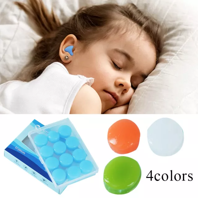 12PCS Soft Silicone Earplugs For Sleep Swim Noise Cancelling Ear Plugs Reusable