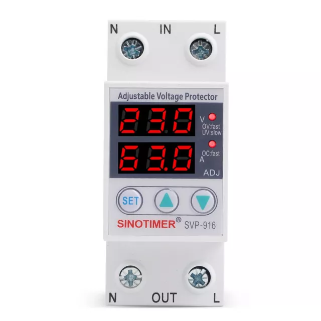 SVP-916 40A 63A 80A Over Under Voltage Protection Limit Current  Surge Protector