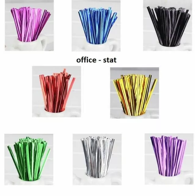 750 Twist Ties For Sweet Cone Cello Cellophane Party Gift Cake Plastic Bags