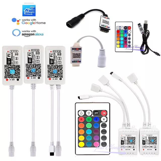 RGB RGBW WiFi BT App Smart  LED Controller ,IR 24Key Remote For LED Strip