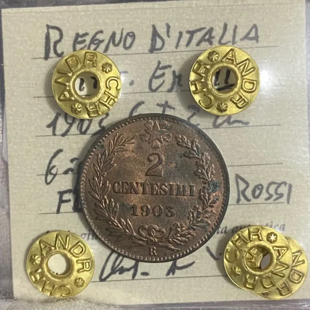 HN Regno d'Italia Vittorio Emanuele III 1903 Cent. 2 Cu FDC GIG#293  q810
