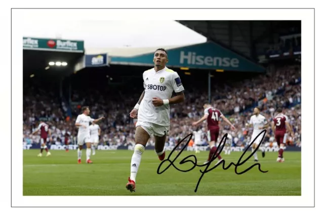 RAPHINHA Signed Autograph 12X8 PHOTO Signature Gift Print LEEDS UNITED Soccer