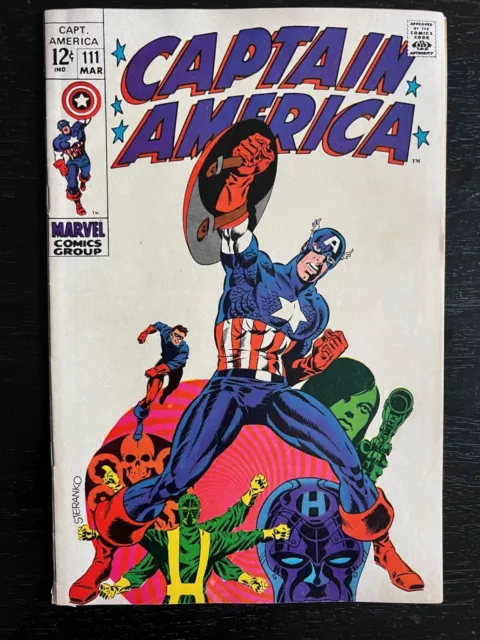 Captain America 111 Great Steranko Cover! Nice Mid Grade Copy!