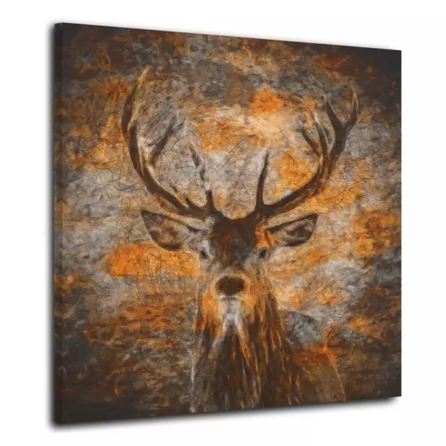 Quadro moderno stampa su tela astratto cervo Brown Style canvas