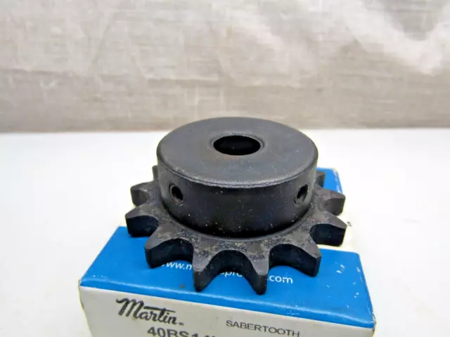 Martin Sprocket 40BS14HT 1/2 #40, 14 Hardened Teeth 1/2" Bore with 2 Set Screws