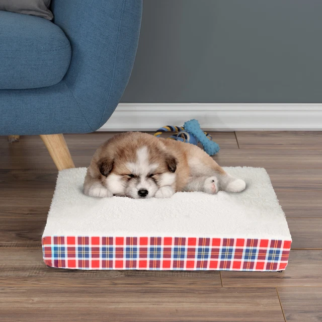 Small Dog Bed Orthopedic Memory Foam Zipper Cover 20 x 15 x 3.5 In