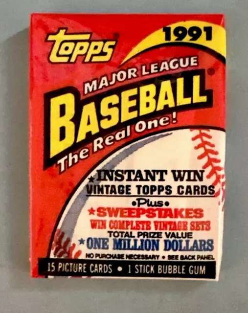 1991 Topps Baseball Sealed Unopened Wax Pack