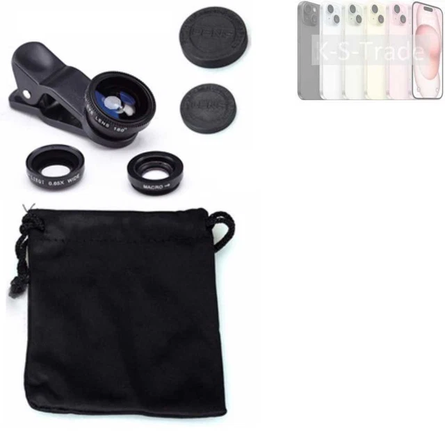 Pour Apple iPhone 15 Objectifs Smartphone Lentilles fisheye macro grand angle
