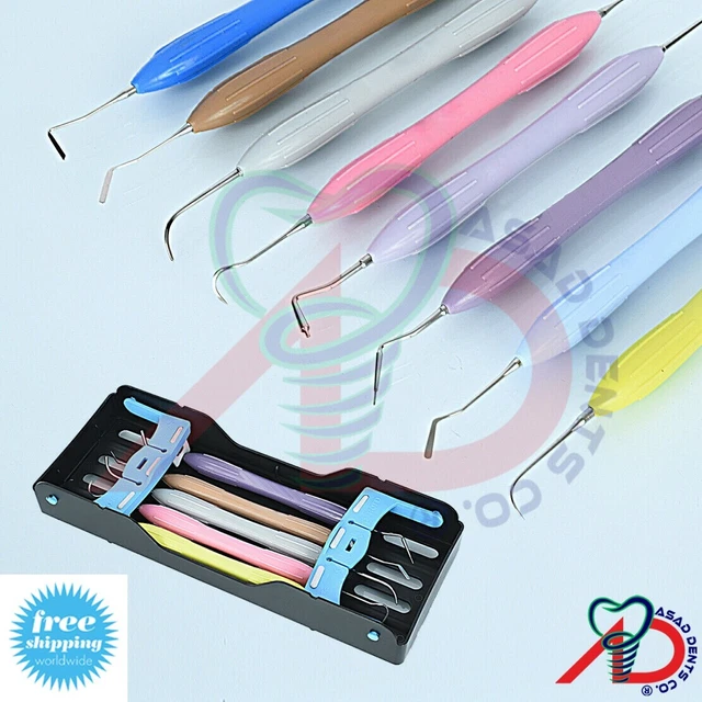 7pcs Dental Composite Instruments Filling & Restorative With Sterilizing Cassatt