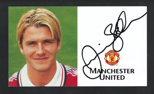 David Beckham - Man Utd & England - Hand Signed 5.5 X 3.5 Club Photo Card