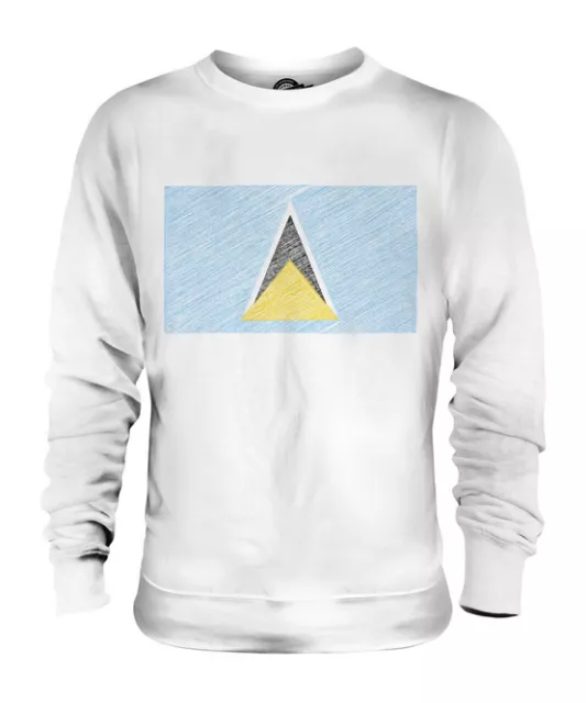 Saint Lucia Scribble Flagge Unisex Pullover Top Geschenk St. Lucia Fussball