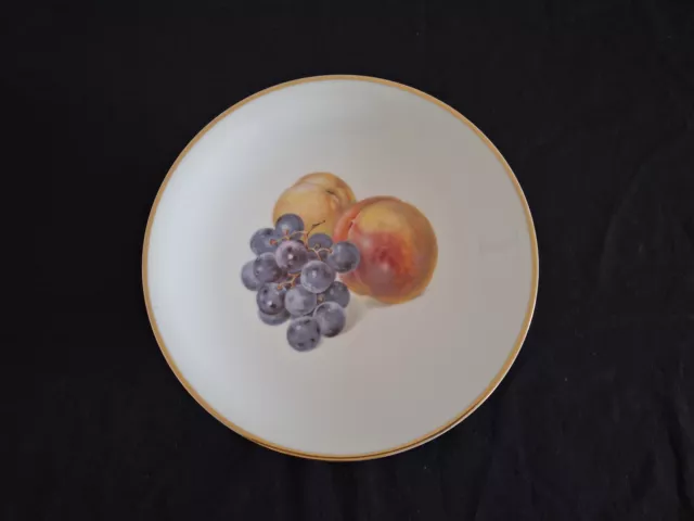Vintage Porcelain Footed Fruit Bowl Fruit Design With Makers Mark 2