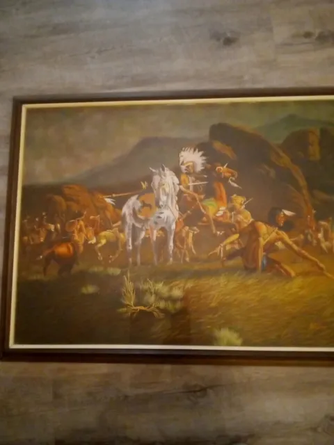 native american indian oil painting