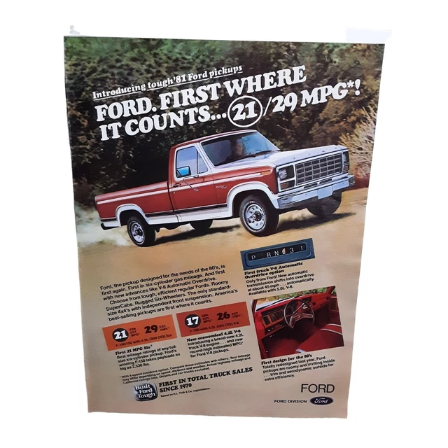 Ford Truck 1981 model 1980 Magazine Ad Joe Theismann Canon