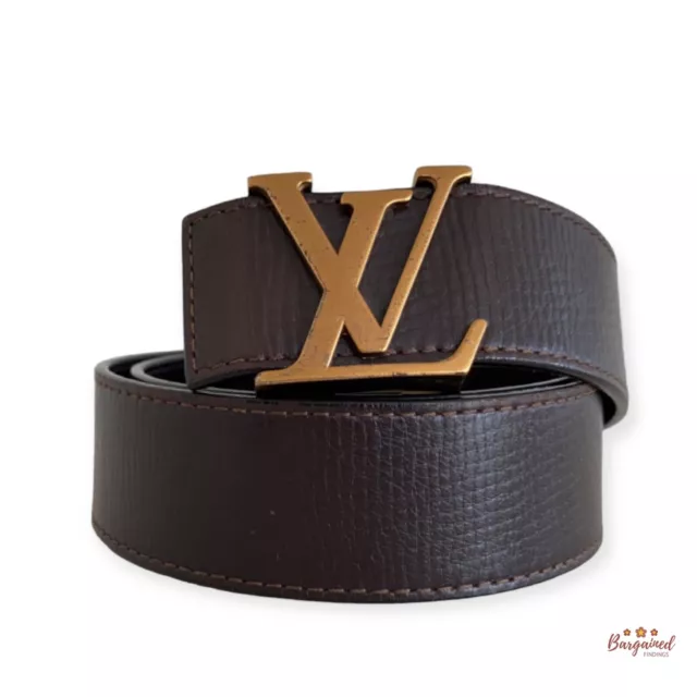 Louis Vuitton LV Initiales Reversible Belt Leather Thin 85 Black
