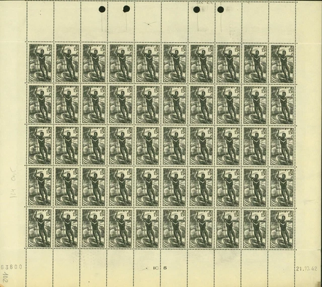 Dahomey 1941-French Colony -MNH stamps. Yvert Nr.:124. Sheet of 50(EB) AR1-01256