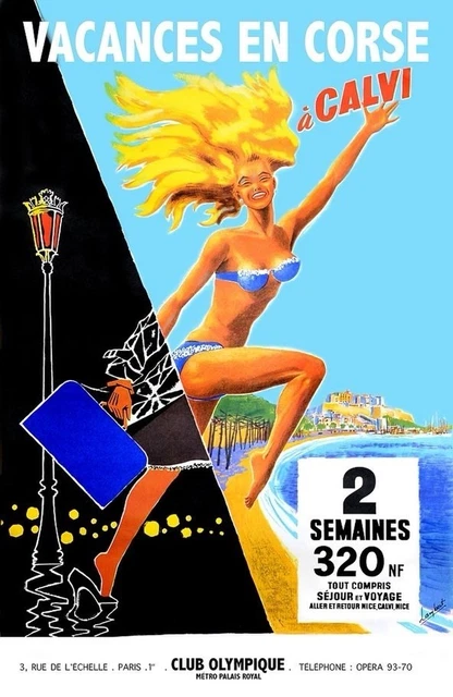 Affiche Vintage Corse – Format 30x40 Cm – Déco Murale Rétro