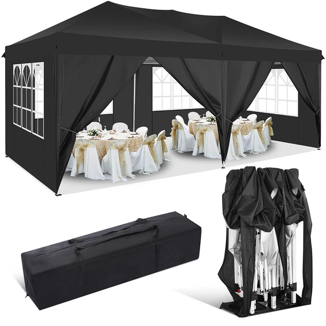 6x3m Pavillon wasserdicht Partyzelt Garten Party Camping Fest Zelt + Seitenteile