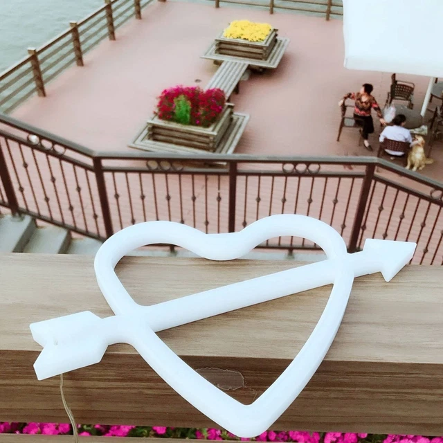 LT (Colorful Light)Heart Shape LED Neon Light Wall Lamp For Birthday Party Kids