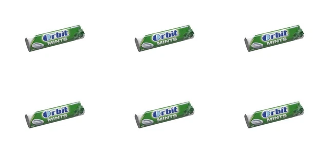 6 x menta piperita Orbit, 1 oz. (28 g.)