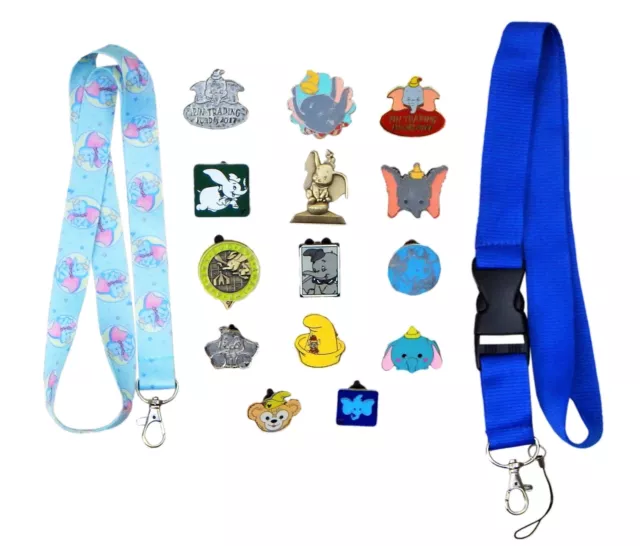 Dumbo Themed Starter Lanyard Set with 5 Disney Trading Park Pins ~ Brand New