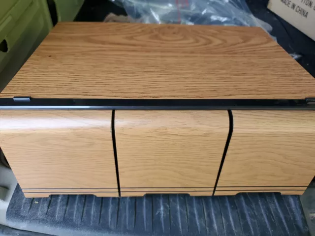 Vintage 60 CD Media Storage Cabinet Faux Wood Grain 3 Drawer Organizer