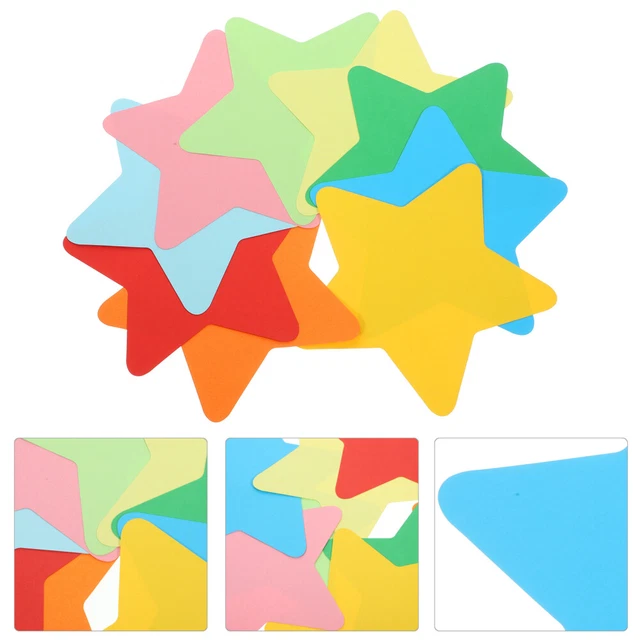 STAR DIE CUTS 90 Sheets Assorted Color Star Cutouts Blank Paper £12.78 ...