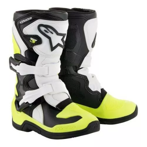 Alpinestars Tech 3s YOUTH KIDS MX Motocross Boots (Black/White/yellow)