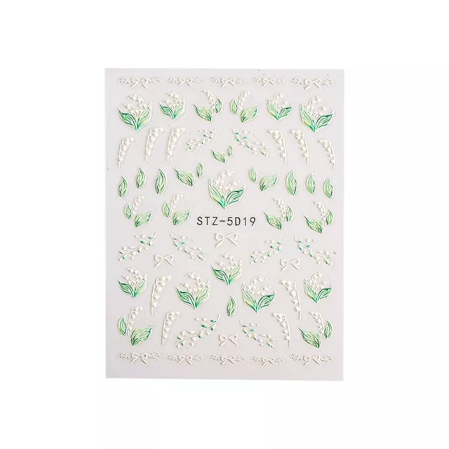 1 Set 3d Sticker Multiple Styles Decorative Flower Nail Decal Elegant Manicure