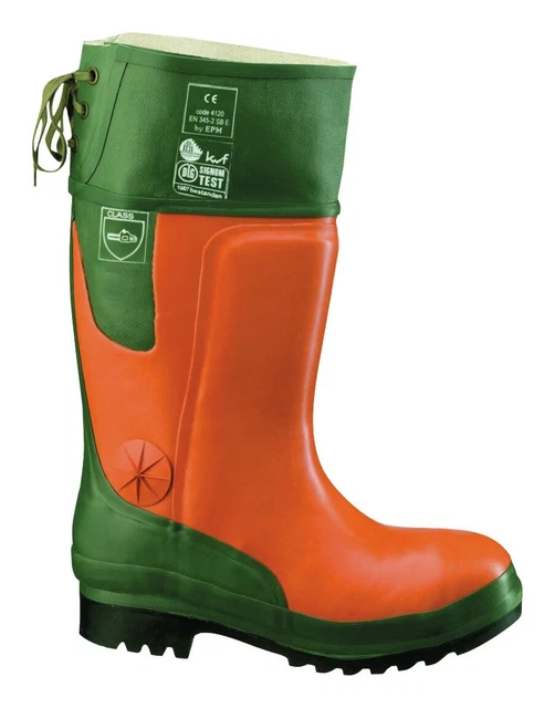 Helmut Feldtmann Forst-Gummistiefel Ulme orange/grün Größe 39 - 1 Paar 35510/39