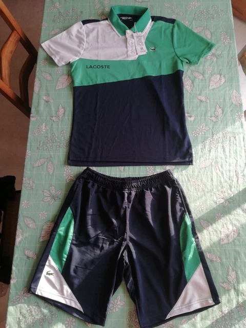 Ensemble Polo+Short Multicolore Taille S Marque Lacoste Homme Neuf Avec...