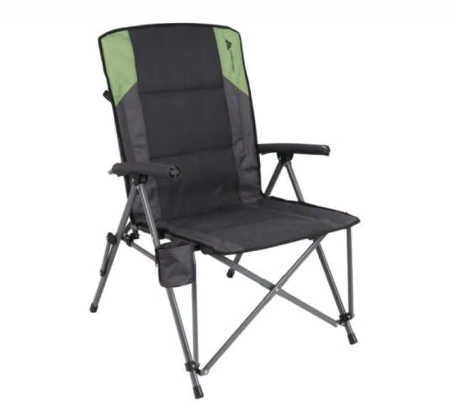 New Ozark Trail High Back Hard Arm Camping Chair, With cup holder，Gray