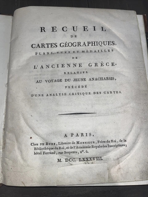 Recueil De Cartes Geographiques Plans Vues Et Medailles, 1788 3