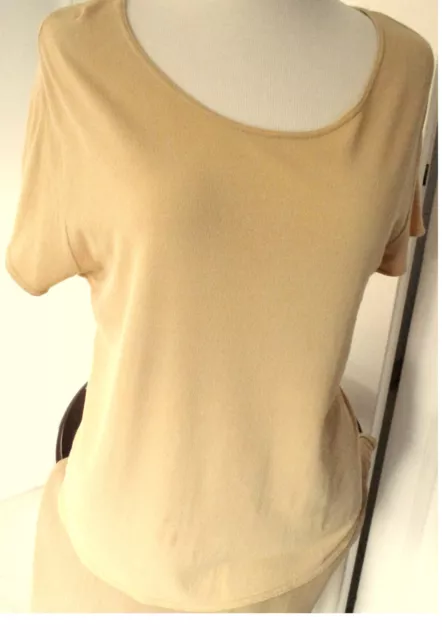 Damen Shirt von Kaliko beige/Mirabelle,Top kurzarm, Gr.40 42 L XL (Maße beachten