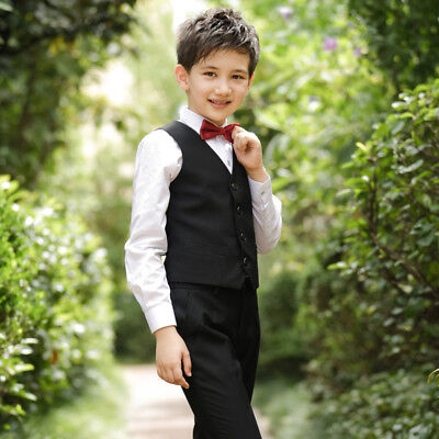 Boys Page Prom Wear Formal Waistcoat Christenings Choir Wedding Party Suits Vest