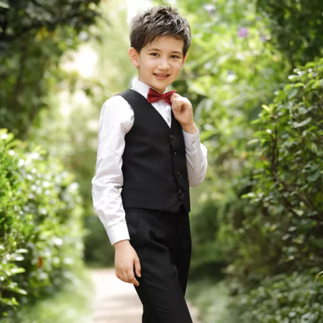 Boys Page Prom Wear Formal Waistcoat Christenings Choir Wedding Party Suits Vest