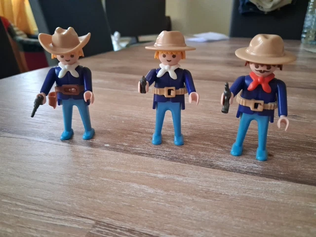 Lot PLAYMOBIL Vintage Western – Cavalerie Soldats Nordistes à Cheval Set 3811 De 1995