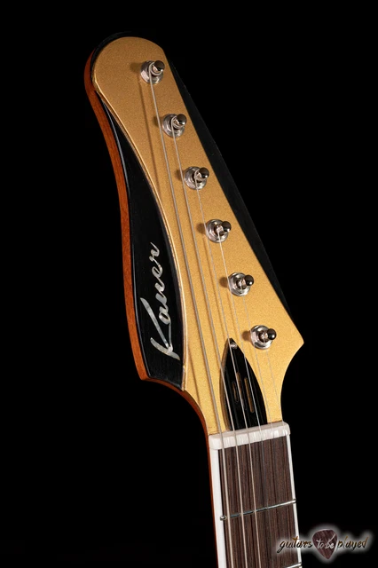 Kauer Banshee Acajou Guitare Avec / Lollar Agrafe & Wolfetone P-90s – Doré Haut 5